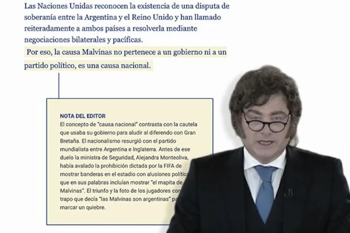 Milei reivindicó la soberanía argentina sobre Malvinas en su último discurso